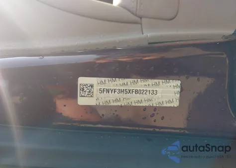 2015 Honda Pilot Ex-L из США, поврежденный, VIN 5FNYF3H5XFB022133